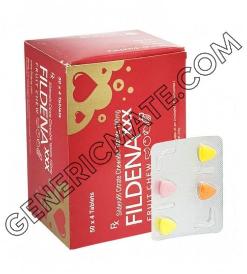 Fildena XXX 100mg (Sildenafil Citrate) – Chewable Fildena XXX 100mg